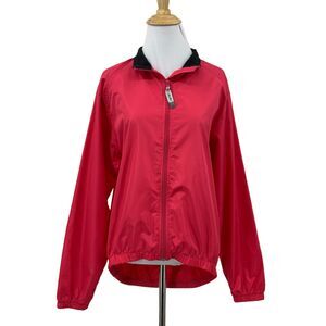 Canari Cycling Jacket Womens L Large Pink Long Sleeve Windbreaker Zip Up Hi Low